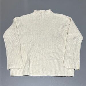 LOFT Cream Cozy Sweater Short Turtle Neck